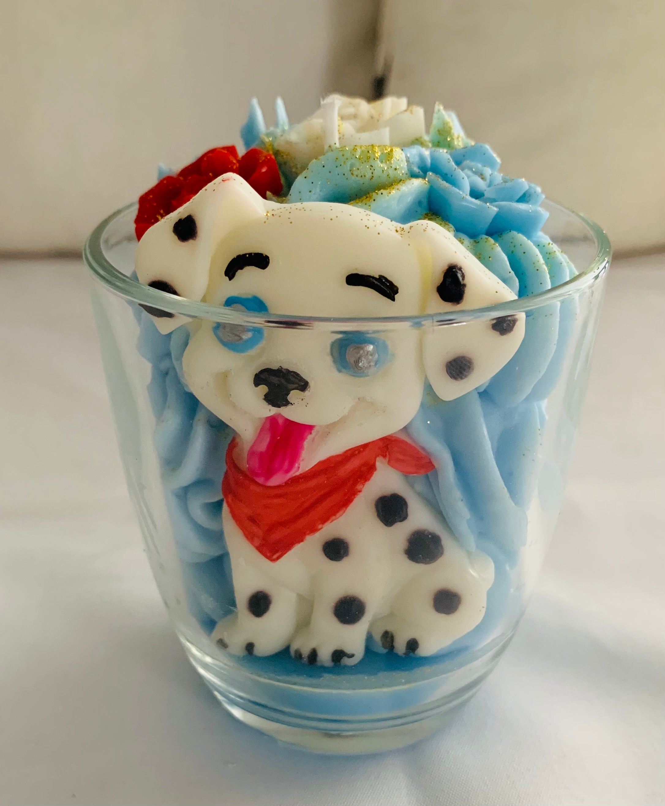 Bougie décorative - Adoucissant -150g -Chien dalmatien